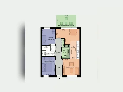 70 m² begane grond appart in Amsterdam, 3 kamers, €1200 huur